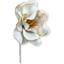 Tek Dal Latex Çiçek Gül Beyaz 60 cm