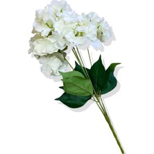Yapay Beyaz Ortanca Demeti 35 cm 5 Dal