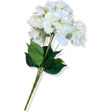 Yapay Beyaz Ortanca Demeti 35 cm 5 Dal
