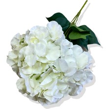 Yapay Beyaz Ortanca Demeti 35 cm 5 Dal