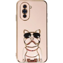 Case Street Casestreet Huawei Nova 10 Kılıf Kamera Korumalı Köpek Desenli Standlı Silikon Pembe