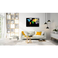 Bay Çağrı Dünya Haritası 43 Cam Tablo