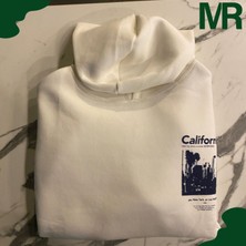 Moda Ritmi Beyaz Baskılı Unisex Sweatshirt