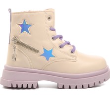Pepino 1525-P Bej-Lila İçi Polarlı Kız Çocuk Bot