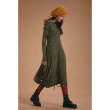 Los Banditos Kayık Yaka Parmak Geçmeli Kışlık Elbise