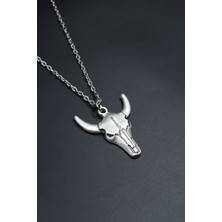 Had Safha Accessories Boğa - Kuru Kafa Düz Zincir Kolye