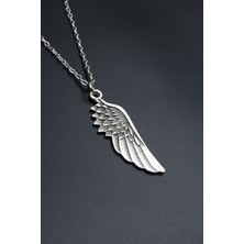 Kanat  Gümüş Kaplama Unisex Düz Zincir Kolye kod 647
