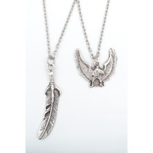 Had Safha Accessories 2'li Kuş Tüyü - Kartal Kolye Seti