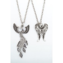 Had Safha Accessories 2'li Zümrüdüanka - Melek Kanat Kolye Seti