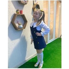 İpek Kids Ipekkids Kız Çocuk Kot Salopet Poplin Gömlek