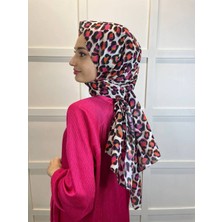 Siyane Scarf Leopar Desenli, Ütü İstemeyen, Pamuklu Şal 00898