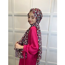 Siyane Scarf Leopar Desenli, Ütü İstemeyen, Pamuklu Şal 00898