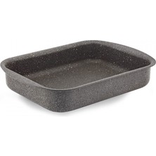 Hascevher Germanitium Köşeli Granit Tepsi 25X19 cm - Gri Renk