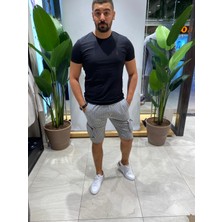 Eliesar Elite Gri Çizgili Şort