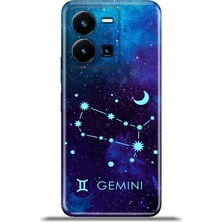 Cupcase Vivo Y35 Kılıf Esnek Silikon Kamera Koruma 4K Desenli Özel Tasarım - Ikizler Burcu