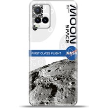 Cupcase Vivo Y21S Kılıf Esnek Silikon Kamera Koruma 4K Desenli Özel Tasarım - Moon Flight