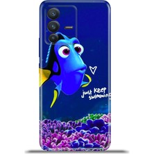 Cupcase Vivo V23 5g Kılıf Esnek Silikon Kamera Koruma 4K Desenli Özel Tasarım - Kayıp Balık