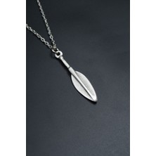Mızrak Ucu  Gümüş Kaplama Unisex Düz Zincir Kolye kod 703