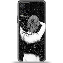 Cupcase Vivo Y33S Kılıf Esnek Silikon Kamera Koruma 4K Desenli Özel Tasarım - Siyah Aşk