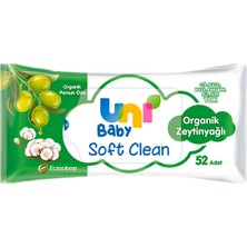 Uni Baby Soft Clean Organik Pamuk Özlü & Organik Zeytinyağlı Islak Mendil 24X52 Adet