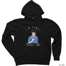 Zoka Wear Friends Ross Is Not Fine Siyah Kapşonlu Sweatshirt Hoodie