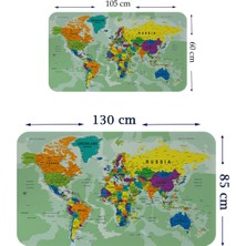 HSD Telekom Eğitici Ülke ve Başkent Okyanus Detaylı Atlası Dünya Haritası Duvar STICKER 3835