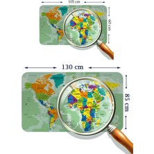 HSD Telekom Eğitici Ülke ve Başkent Okyanus Detaylı Atlası Dünya Haritası Duvar STICKER 3835