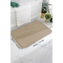 Brilla Home Kaymaz Taban, Tekli Post Peluş Banyo Paspası, Kaymaz Taban 50*80  cm