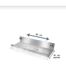 Bermega Inox, Ömürlük Paslanmaz Çelikten Raf,  Banyo Rafı, Şampuanlık, Sabunluk, Banyo Aksesuarı 30CM