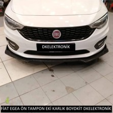 DK Elektronik Dkelektronik Fiat Egea Ön Tampon Eki Lip 3 Parça Parlak Siyah