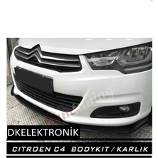 Dkelektronik Citroen C4 Ön Karlık Bodykit 3 Parça Lip Piano Black