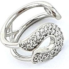 Ose Shop Çengelli iğne Figürlü 925ayar Gümüş Tasarım Earcuff Kıkırdak Küpe