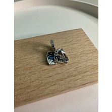 Ni Aksesuar Gümüş S925 Damgalı Pixar Wall-E & Eve Sallantılı Charm