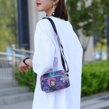 Xstone Fermuarlı Kese ile Kadınlar Için Moda Deseni Baskılı Omuz Çantası Naylon Crossbody Çanta (Yurt Dışından)