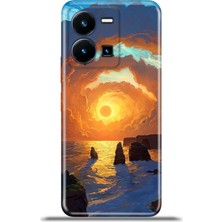 Cupcase Vivo Y35 Kılıf Esnek Silikon Kamera Koruma 4K Desenli Özel Tasarım - Gündoğumu