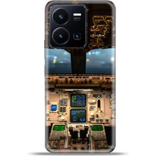 Cupcase Vivo Y22S Kılıf Esnek Silikon Kamera Koruma 4K Desenli Özel Tasarım - Kokpit