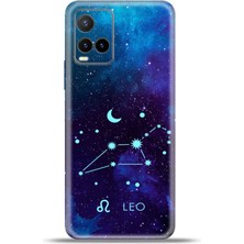 Cupcase Vivo Y21S Kılıf Esnek Silikon Kamera Koruma 4K Desenli Özel Tasarım - Aslan Burcu