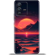 Cupcase Vivo V23 5g Kılıf Esnek Silikon Kamera Koruma 4K Desenli Özel Tasarım - Lake Sunset