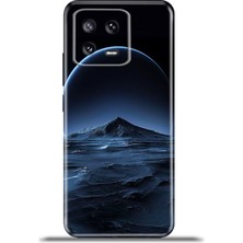 Cupcase Xiaomi Mi 13 Kılıf Esnek Silikon Kamera Koruma 4K Desenli Özel Tasarım - Yakın Dolunay