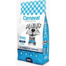 Carnaval Premium Yavru Köpek Maması 3 kg ve Besleyici Yaş Mama Konserve 6 Adet 400 gr- Mega Paket