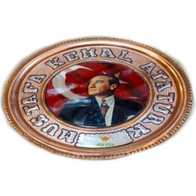 Safir Bakır Duvar Tablosu M.k. Atatürk Tablo Özel Elişçiliği 25 cm A++ Kalite