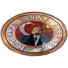 Safir Bakır Duvar Tablosu M.k. Atatürk Tablo Özel Elişçiliği 25 cm A++ Kalite