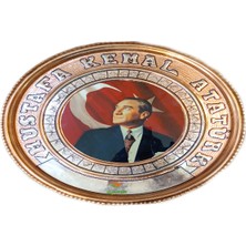 Safir Bakır Duvar Tablosu M.k. Atatürk Tablo Özel Elişçiliği 25 cm A++ Kalite