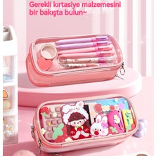 God Of Wealth Yeni Girly Heart Büyük Kapasiteli Şeffaf Kalem Kutusu (Yurt Dışından)