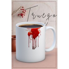 Truego Baskılı Kupa Bardak Seramik Mug -Kan