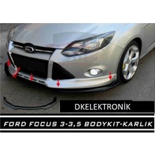 DK Elektronik Ford Focus 3 - 3.5 Ön Tampon Eki Body Kit Lip Karlık Siyah