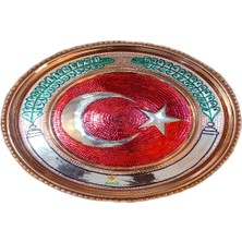 Safir Bakır Tablo Türk Bayrağı Modelli 25 cm Ebatlı Özel El Işçiliği A++ Kalite