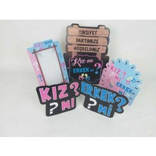 Dizayn Parti Evi Cinsiyet Kızmi Erkek Mi Dekoratif Ayaklı Pano Set 5 Parça