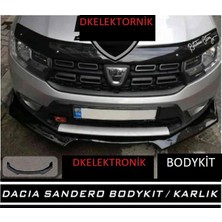 DK Elektronik Dacia Sandero Ön Tampon Eki Body Kit Karlık Lip Siyah