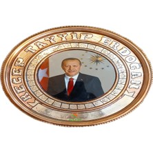 Safir Bakır Tablo Recep Tayyip Erdoğan Bakır Duvar Tablosu 30 cm Ebatlı A++ Kalite